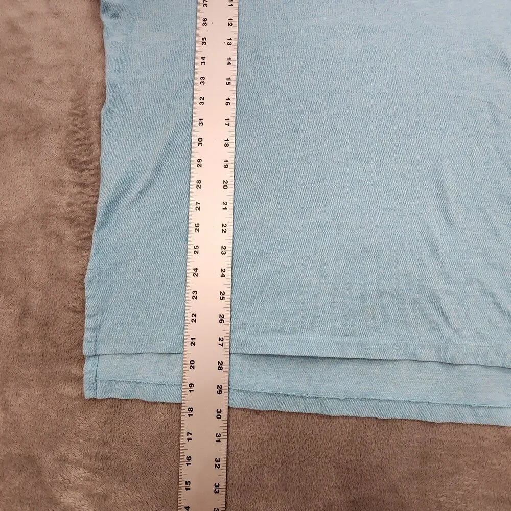 Polo Ralph Lauren Mens L 100% Cotton Blue Shirt Yellow Pony
